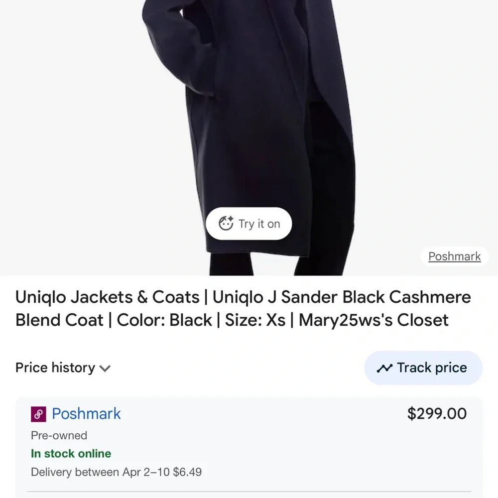 Uniqlo x Jil Sander Wool Coat L Black Single Breasted Minimalist Overcoat - Picture 8 of 8